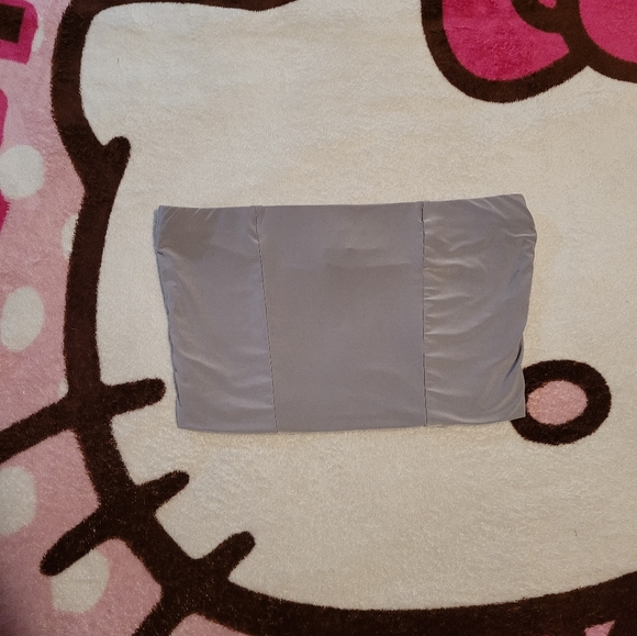 PrettyLittleThing Lavender Tube Crop Top Bandeau Silky Velvet Women's Size 6 - Picture 1 of 4